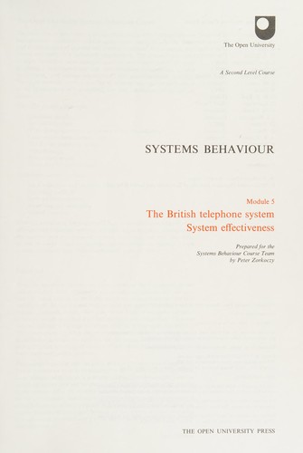 The British telephone system ; [and], System effectiveness