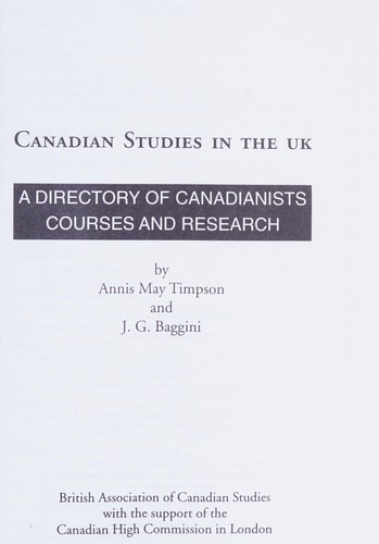 Canadian studies in the UK