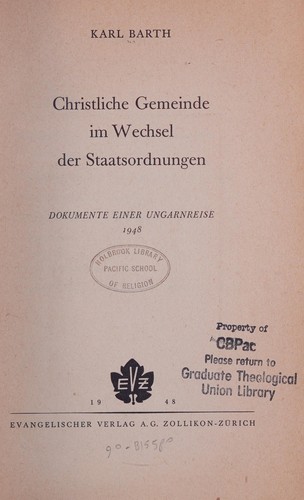 Christliche gemeinde im wechsel der staatsordnungen