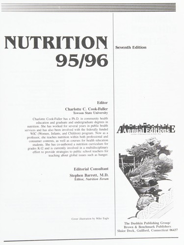 Nutrition 95/96 (Annual Editions : Nutrition)