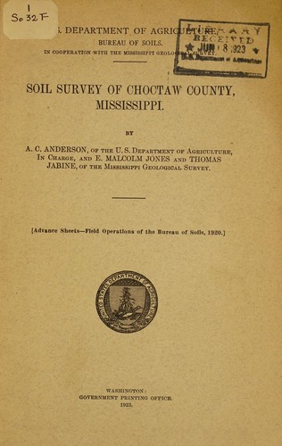 Soil survey of Choctaw County, Mississippi