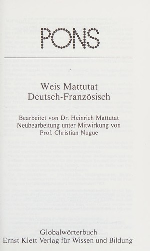 Pons Globalwörterbuch.