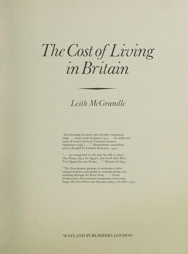 The cost of living in Britain.