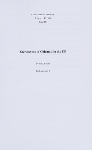 Stereotypes of Chicanos in the US