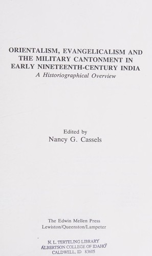 Orientalism, evangelicalism, and the military cantonment in early nineteenth-century India