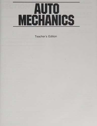 Introductory Auto Mechanics, Teacher's Edition