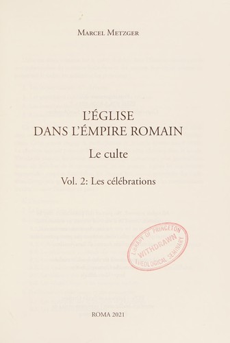 L'Église dans l'Empire romain