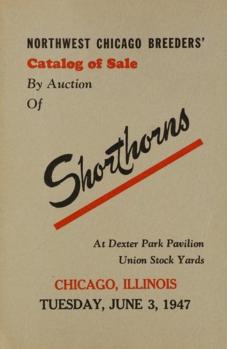 Northwest Chicago Breeders' sale at the Dexter Park sale pavilion, Union Stock Yards, Chicago, Illinois
