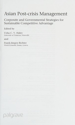 Asian post-crisis management