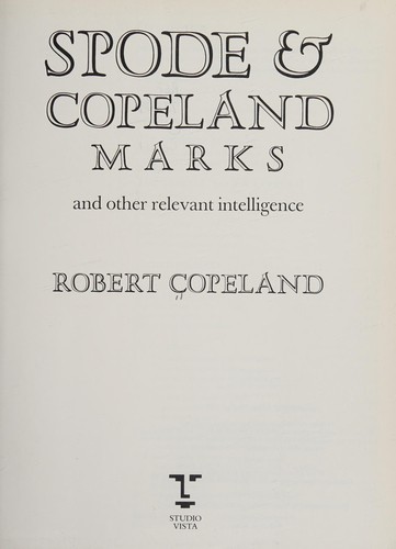 Spode & Copeland marks, and other relevant intelligence