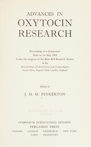 Advances in oxytocin research