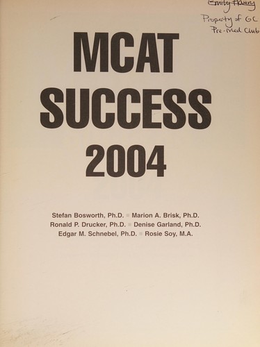 MCAT success 2004