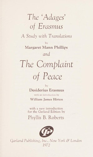 The "Adages" of Erasmus