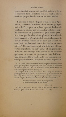 Le traité sur l'astrolabe plan de sévère Sabokt