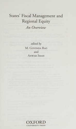 States' fiscal management and regional equity
