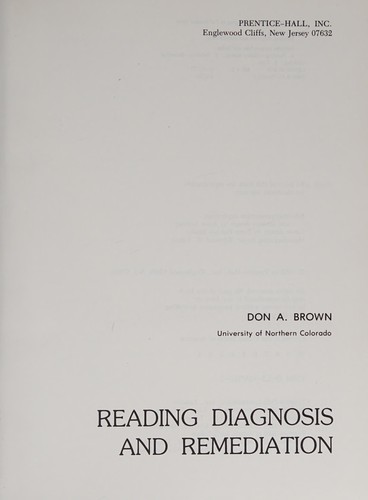 Reading diagnosis and remediation