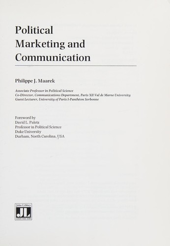 Political Marketing and Commun (Acamedia Research Monograph)