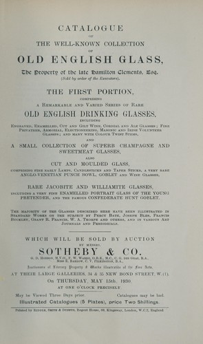 The well-known collection of old English glass