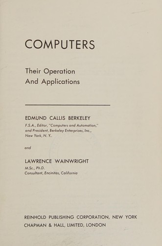 Computers, their operation and applications