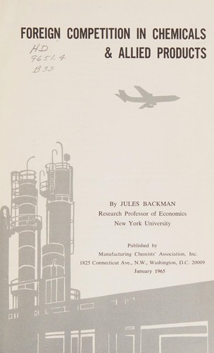 Foreign competition in chemicals & allied products.