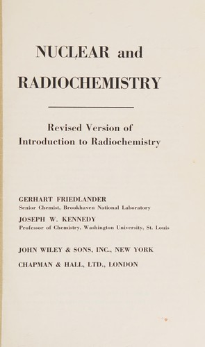 Nuclear and radiochemistry