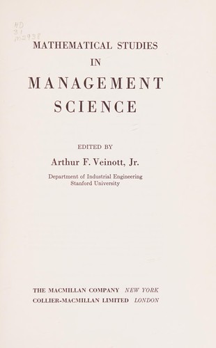Mathematical studies in management science.