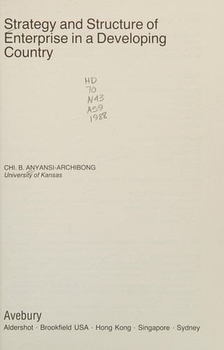 Strategy and structure of enterprise in a developing country