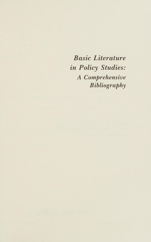 Basic literature in policy studies