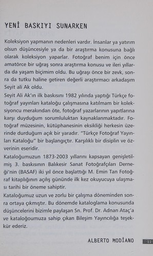 Türkiye fotoğraf yayınları kataloğu