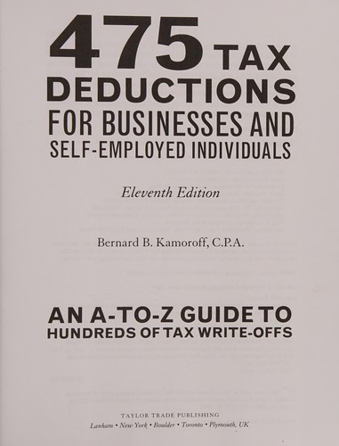 475 tax deductions for businesses and self-employed individuals
