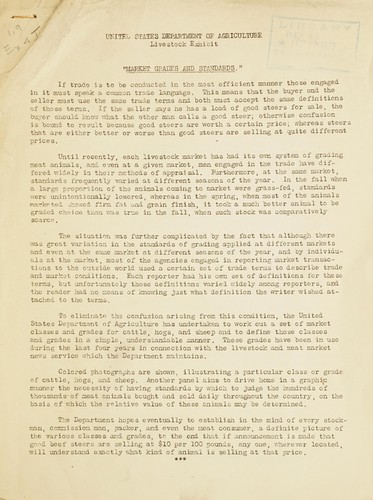 United States Department of Agriculture livestock exhibit