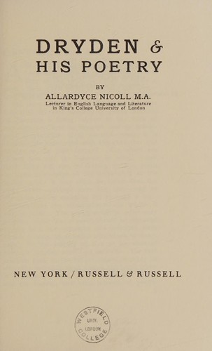 Dryden & his poetry.