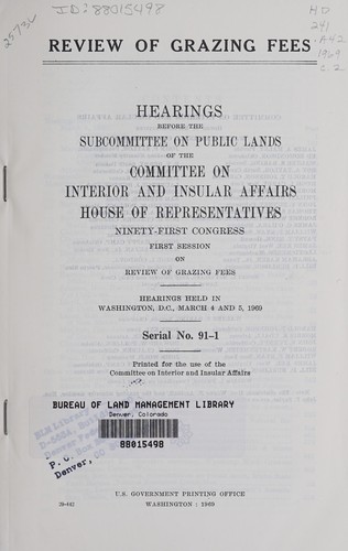 Review of grazing fees.