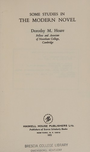 Some studies in the modern novel