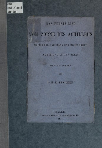 Das fünfte Lied vom Zorne des Achilleus