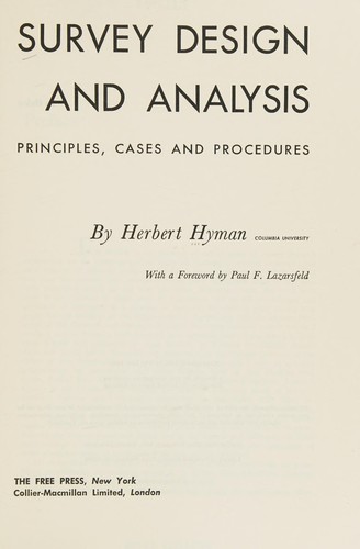 Survey design and analysis