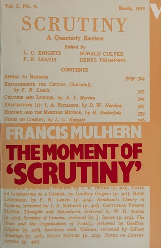 The moment of `Scrutiny'