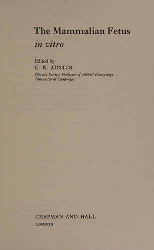 The Mammalian fetus in vitro