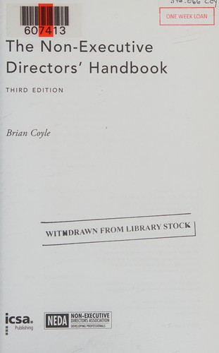 NON EXECUTIVE DIRECTORS HANDBOOK 3E
