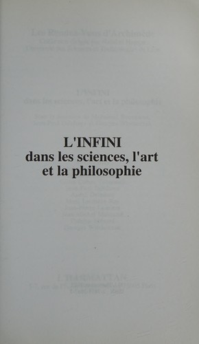 L'infini dans les sciences, l'art et la philosophie
