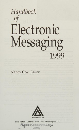 Handbook of electronic messaging 1999