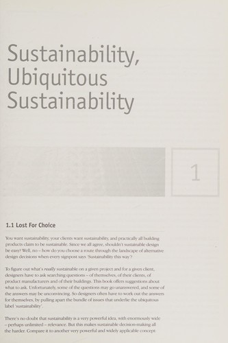 Whole life sustainability
