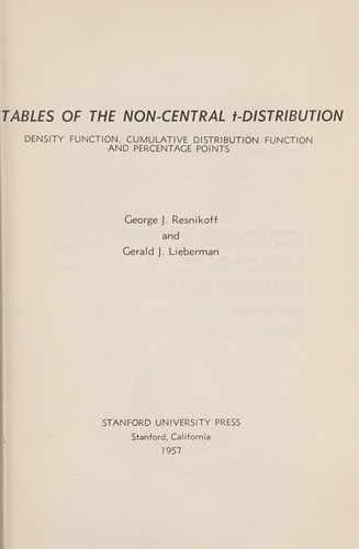 Tables of the non-central t-distribution
