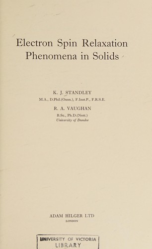Electron spin relaxation phenomena in solids