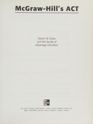 McGraw-Hill's ACT, 2013 Edition