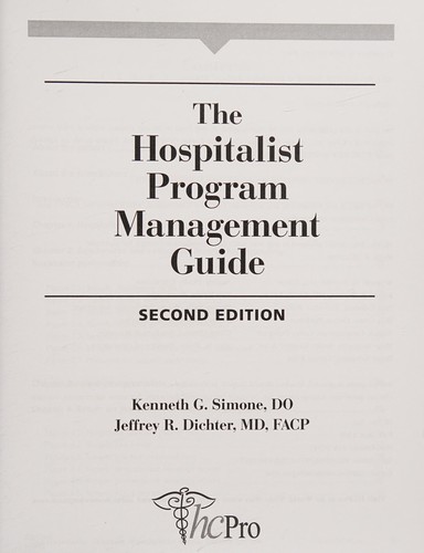 The hospitalist program management guide