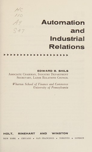 Automation and industrial relations.