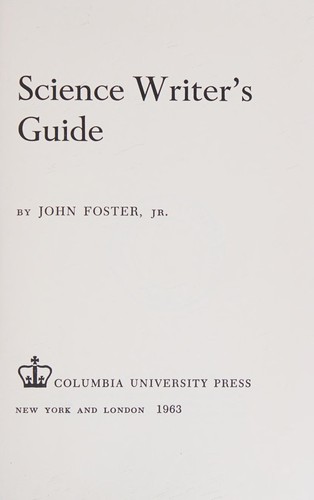 Science writer's guide.