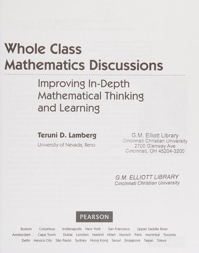 Whole class mathematics discussions