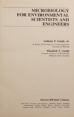 Microbiology for environmental scientists and engineers